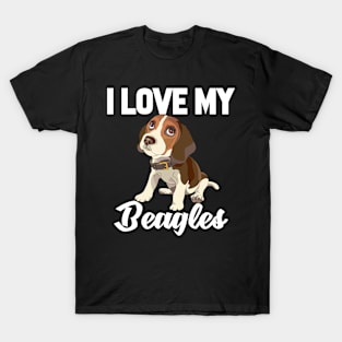 I Love My Beagles T-Shirt Funny Gifts for Men Women Kids T-Shirt